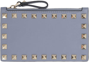 Valentino Garavani - Rockstud leather card holder-1